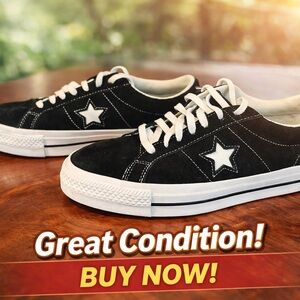 Converse One Star Ox ‘Black Suede’ Sneakers Women’s 10/Men’s 8.5